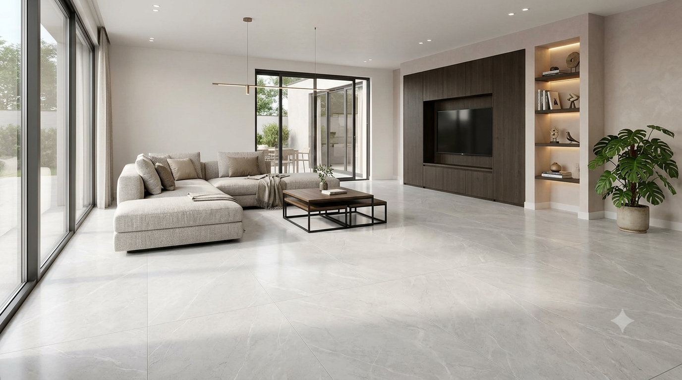 Living room with tiles